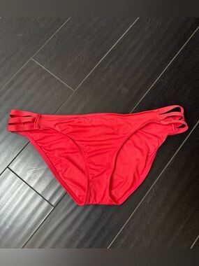 Women Moschino Orangish Red Strappy Bikini Bottom size XL